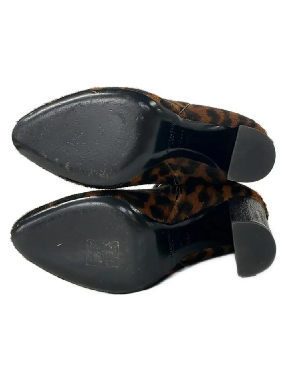 Saint Laurent Paris Short Boots 36.5 Brown Leopard Print